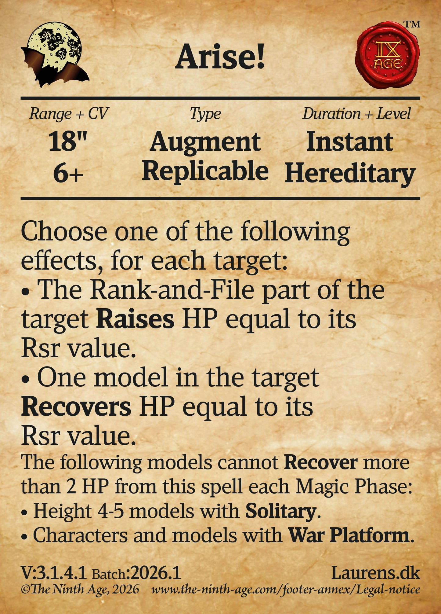 150 Cards for 9th-Age