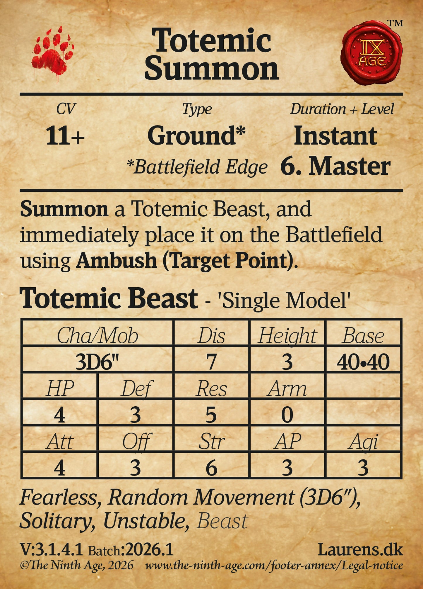 150 Cards for 9th-Age
